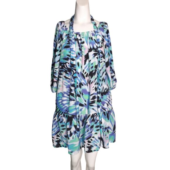 TOMMY BAHAMA Dress/Cover-up, S, Blue, On/Off shoulder, Stretchy neck, Short/mini - Picture 7 of 12